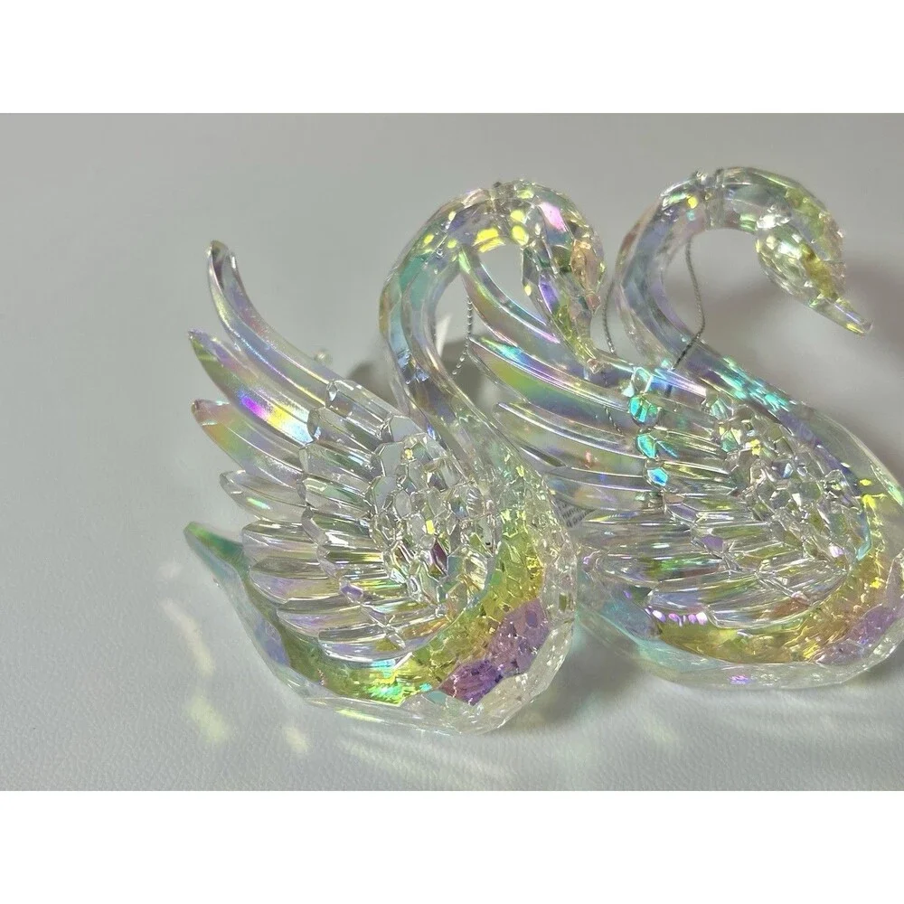 Acrylic Rainbow Iridescent Swan Birds Christmas Tree Decoration Gisela Graham
